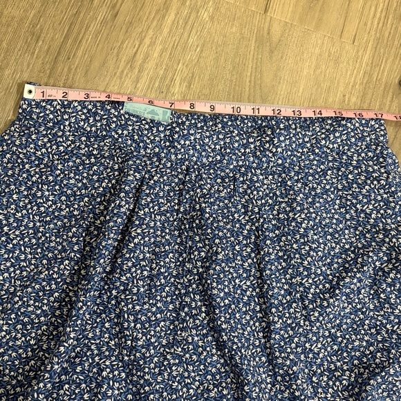 NWT Old Navy Blue White Floral Pleated Mini Skirt Sz L Lined Preppy Spring - Picture 5 of 10